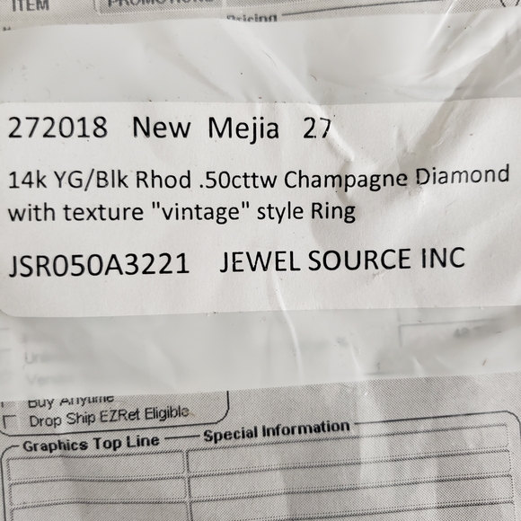 Ornate Gold and Black Women's Ring - Picture 2 of 10